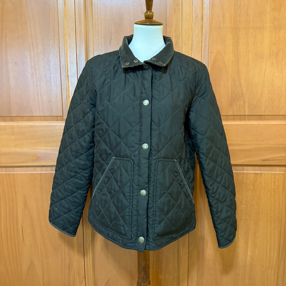Ralph Lauren Chaps Olive Green & Brown Quilted Barn Jacket